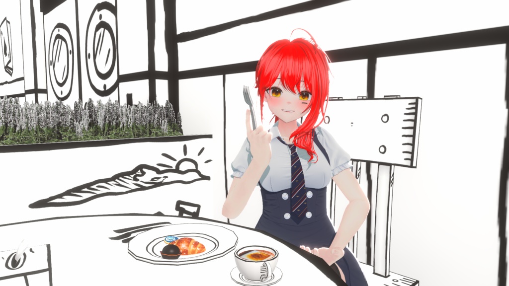 ▣Warudo Pro▣ 2D Toon Cafe