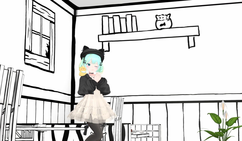 ▣Warudo Pro▣ 2D Toon Cafe