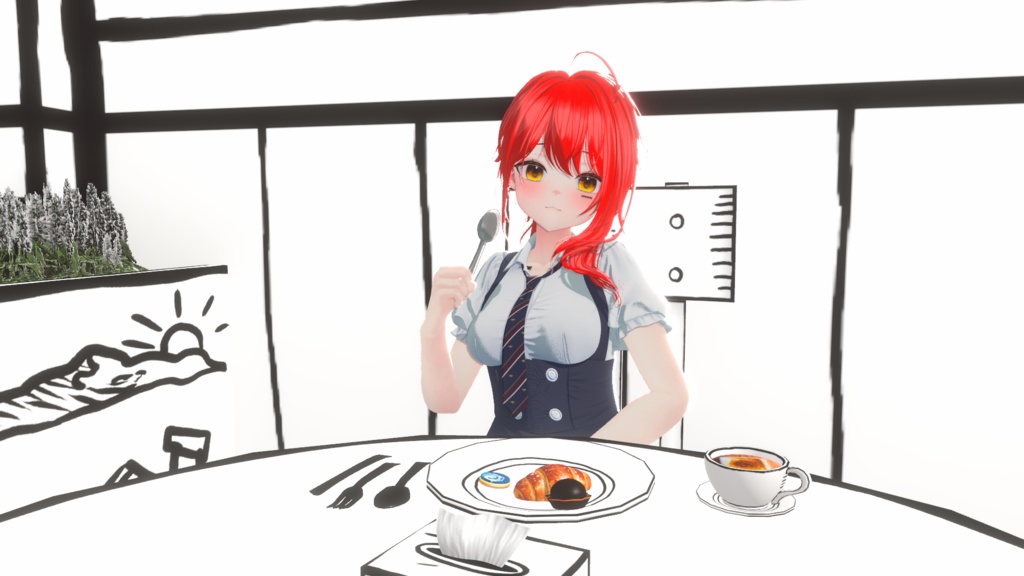 ▣Warudo Pro▣ 2D Toon Cafe