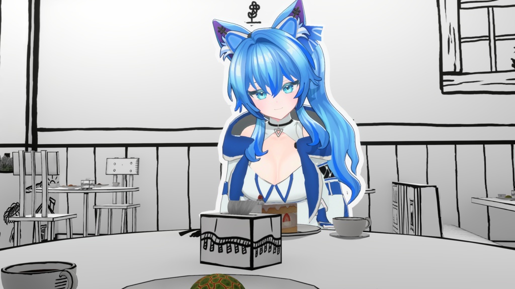 ▣Warudo Pro▣ 2D Toon Cafe