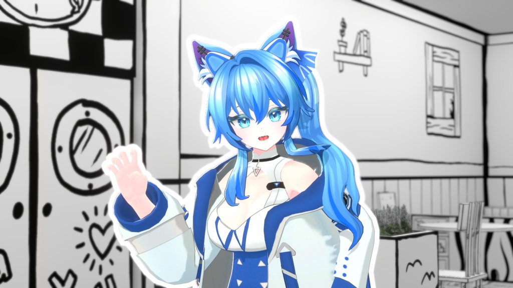 ▣Warudo Pro▣ 2D Toon Cafe