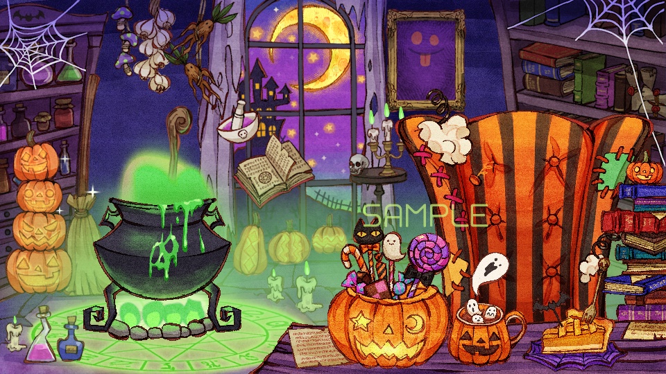 【動く背景&Live2Dアイテム】HalloweenNight/BG&Live2D Asset