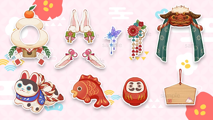 【Live2Dアイテム】お正月アクセサリー/Live2D Asset