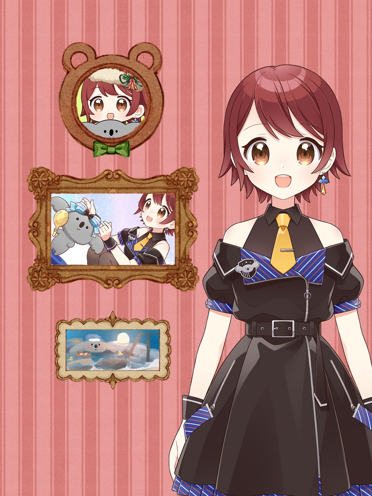 イラストを飾れる額縁素材背景セット【BG全12色+額縁デザイン19種】