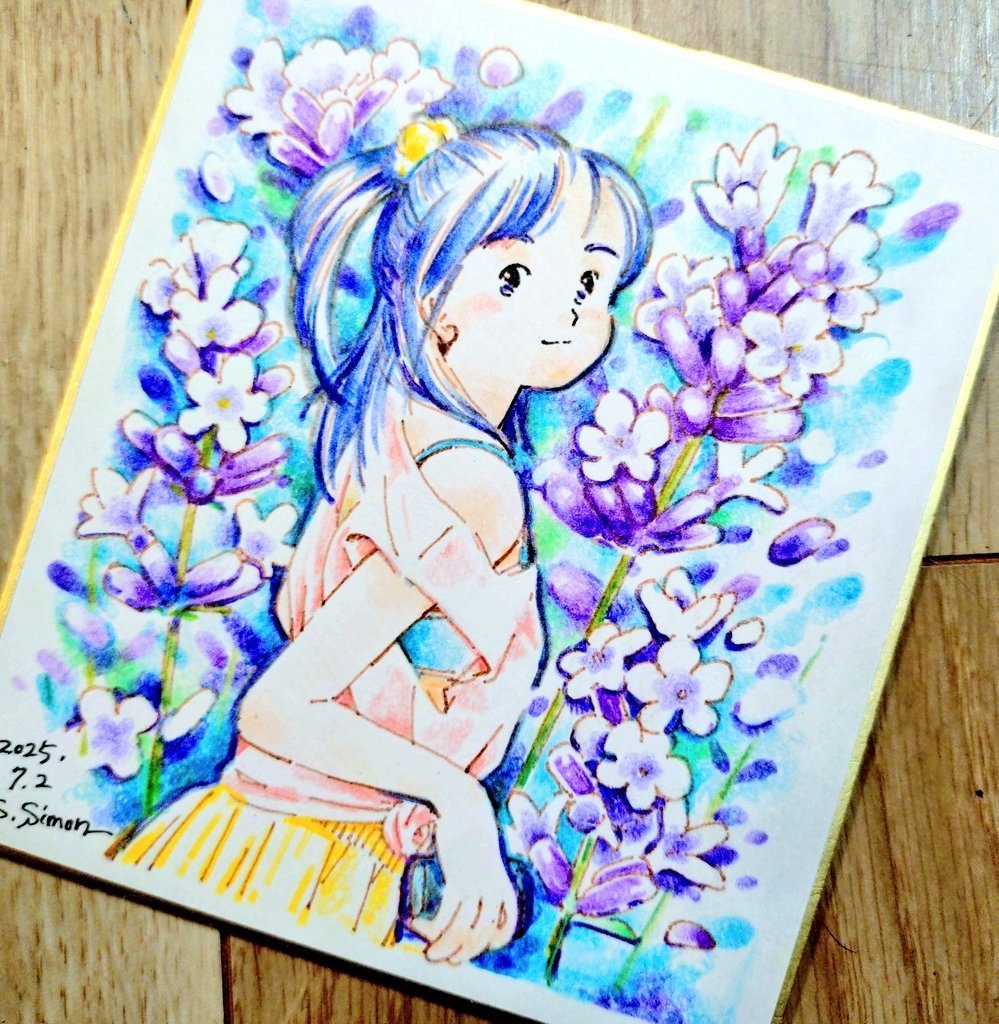 ミニ色紙「イングリッシュラベンダー」