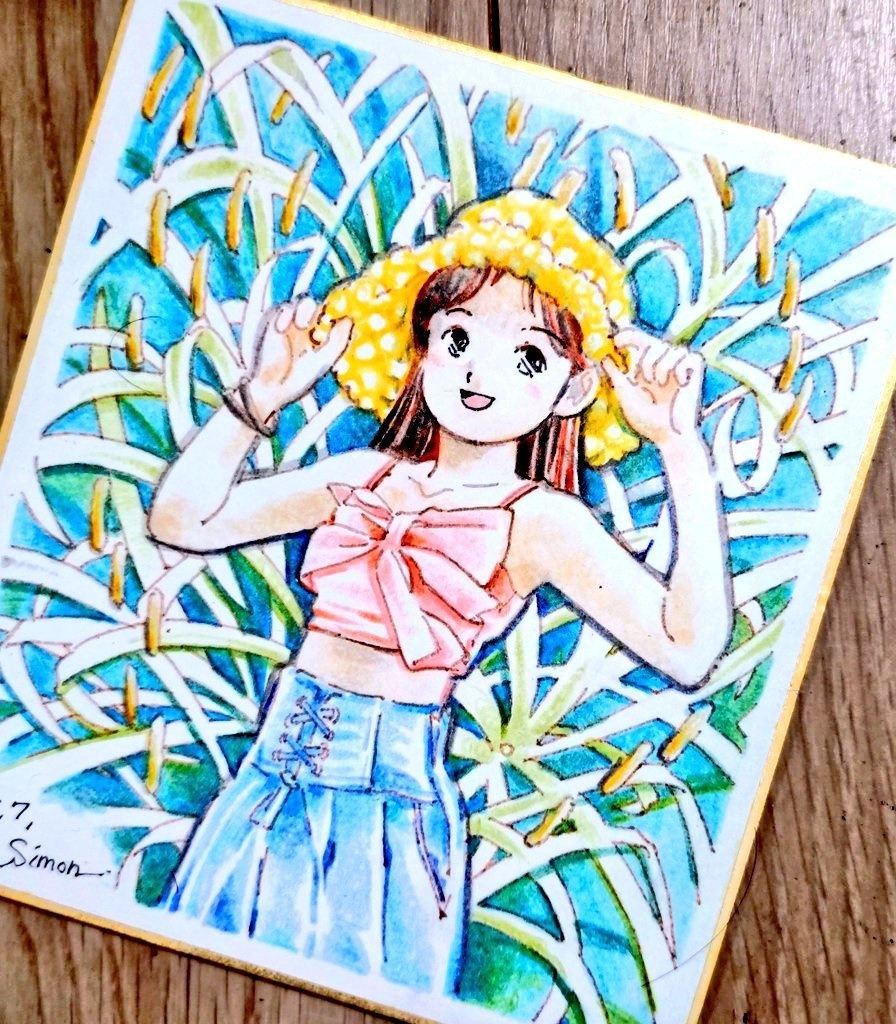 ミニ色紙「ハマユウ」