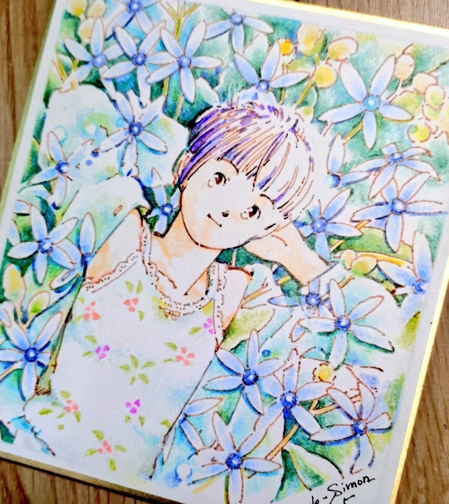 ミニ色紙「ブルースター」