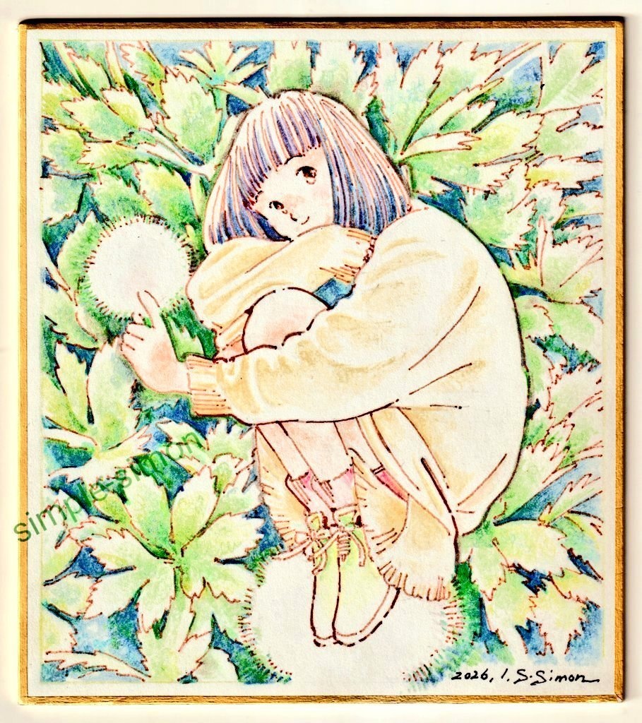 ミニ色紙「セリ(芹)」