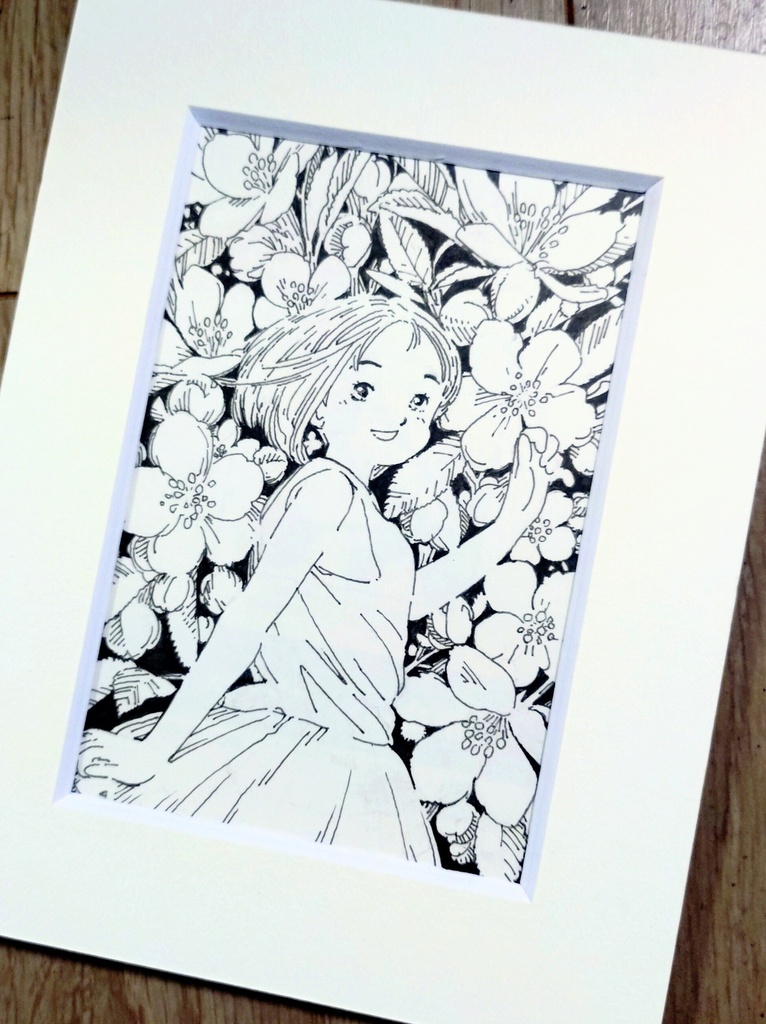 モノクロ原画「リンゴ」