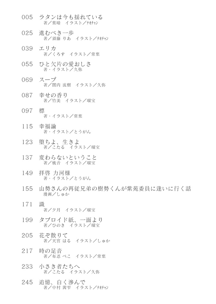 NO.6二次創作アンソロジー『CHRONOS』