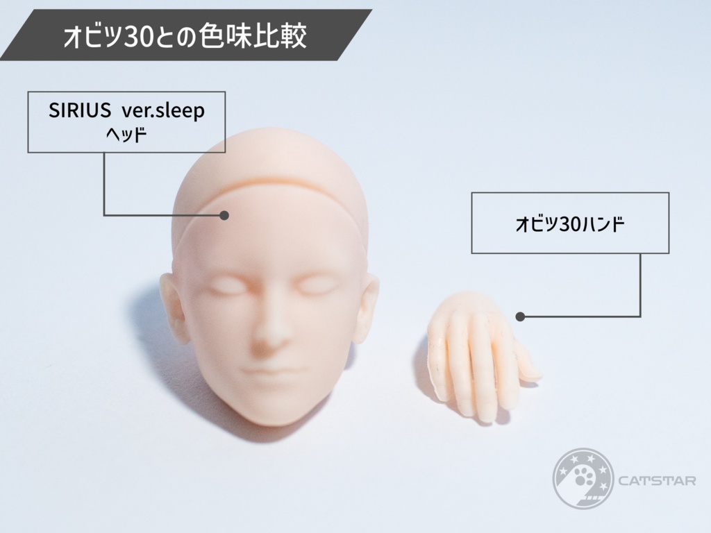 オビツ30対応 オリジナルドールヘッド【SIRIUSヘッドver.sleep】