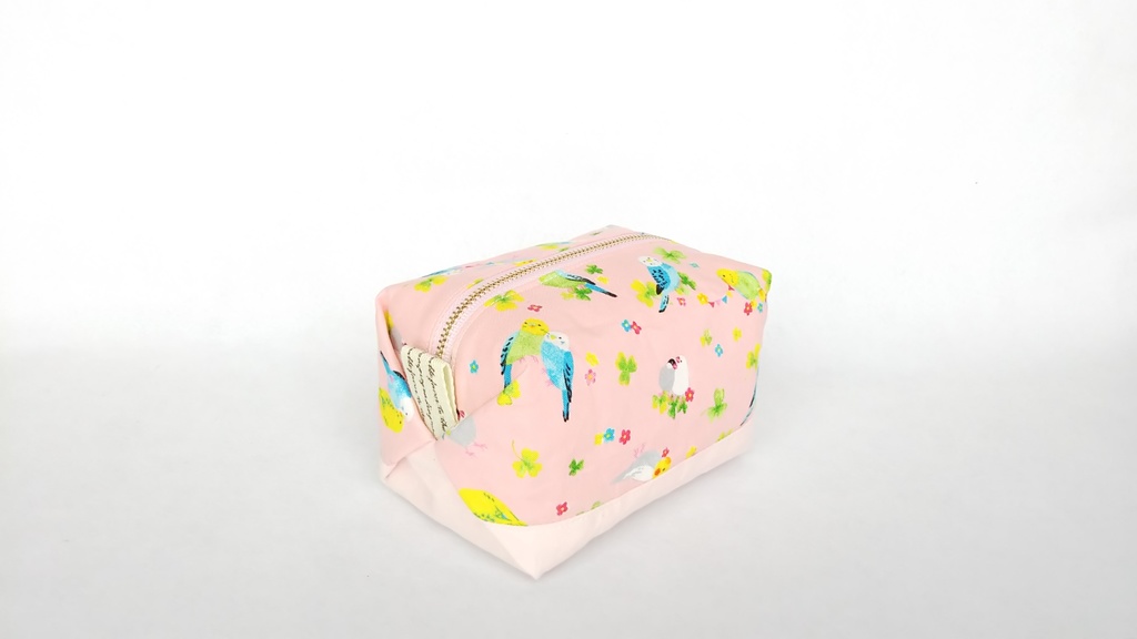 インコと文鳥のキャラメルポーチ