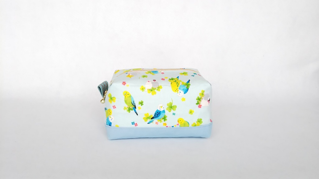 インコと文鳥のキャラメルポーチ