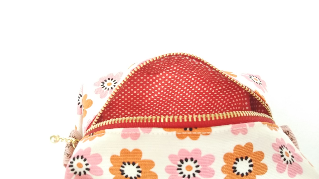 キャラメルポーチ(ビビッドカラーのお花)