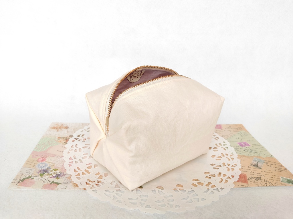 キャラメルポーチ(タータンチェックとうさぎ)