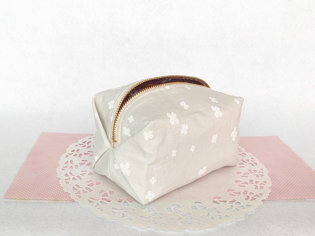 紫陽花のキラキラ☆キャラメルポーチ(パープル×パープル)