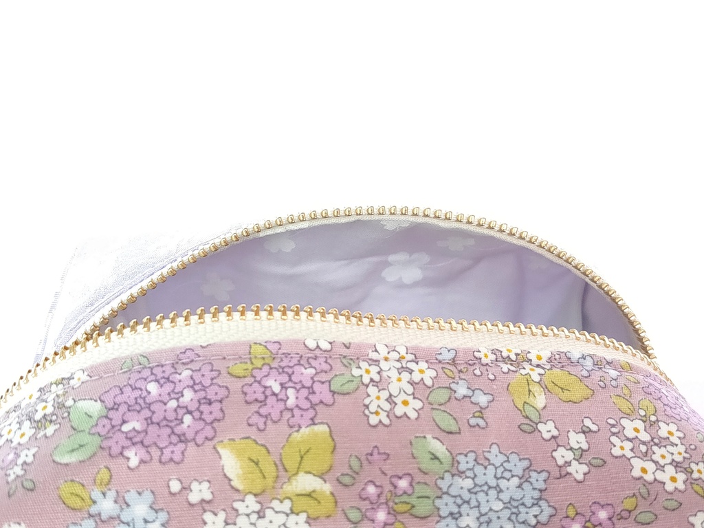 紫陽花のキラキラ☆キャラメルポーチ(パープル×パープル)