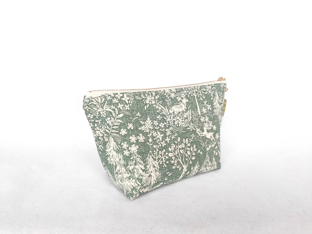 ファスナーポーチ(森の中・グリーン)