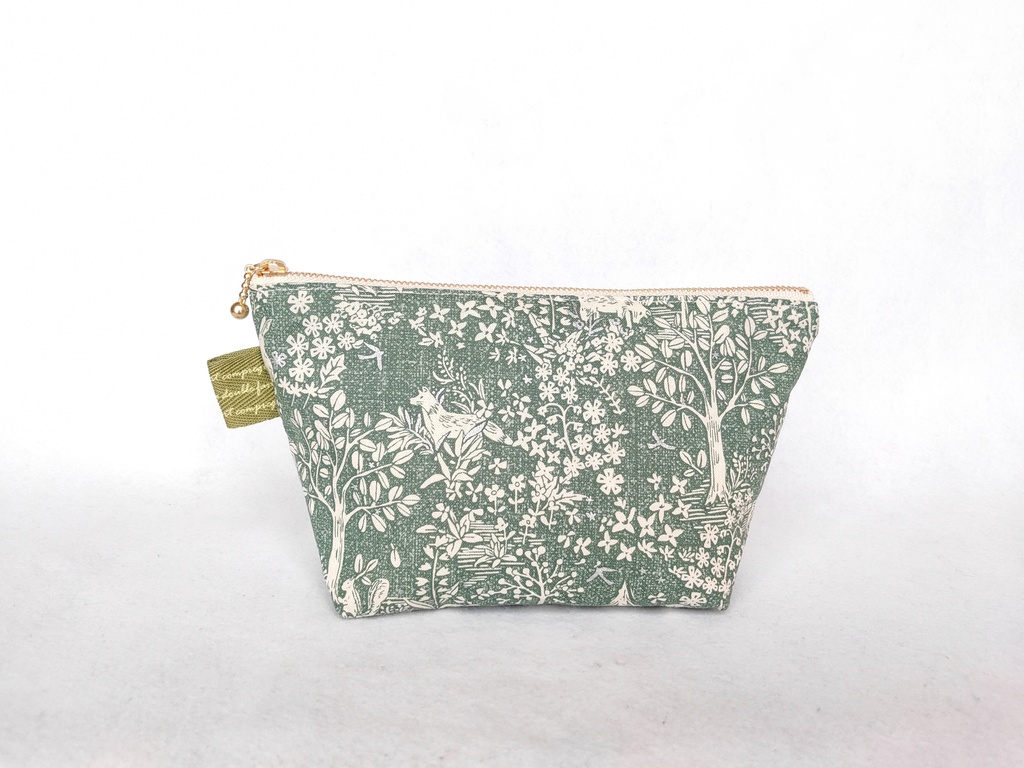 ファスナーポーチ(森の中・グリーン)