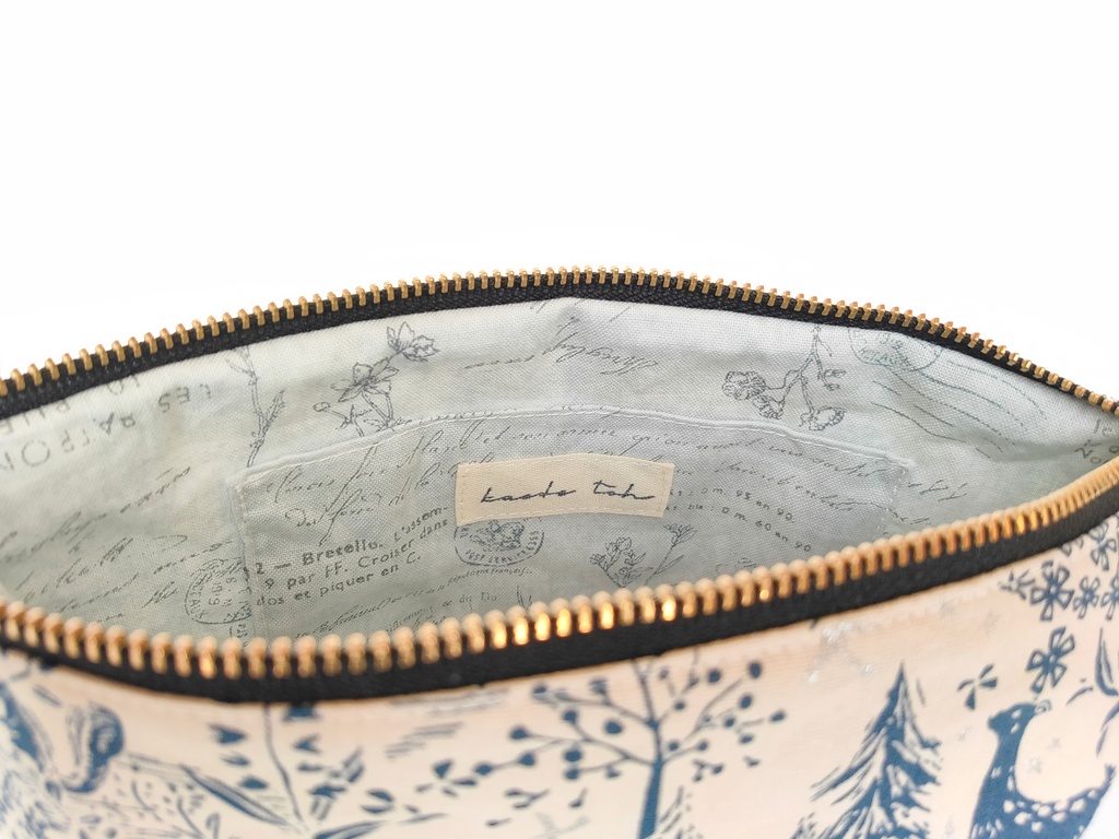 ファスナーポーチ(森の中・ホワイト)