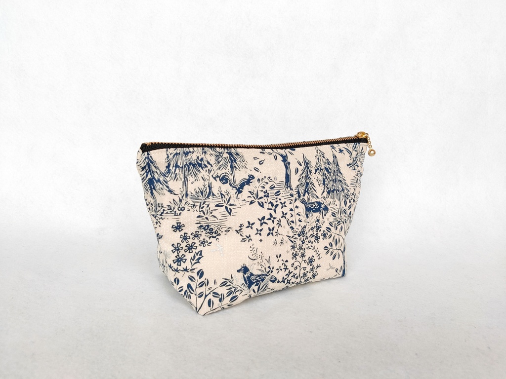 ファスナーポーチ(森の中・ホワイト)