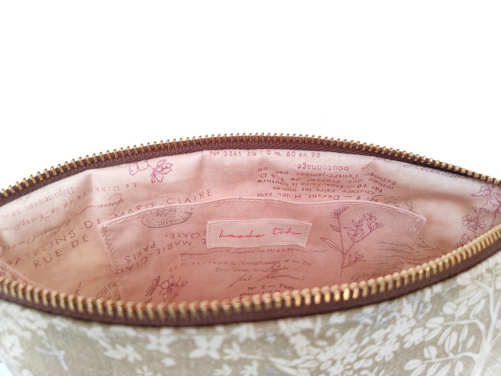 ファスナーポーチ(森の中・ベージュ)