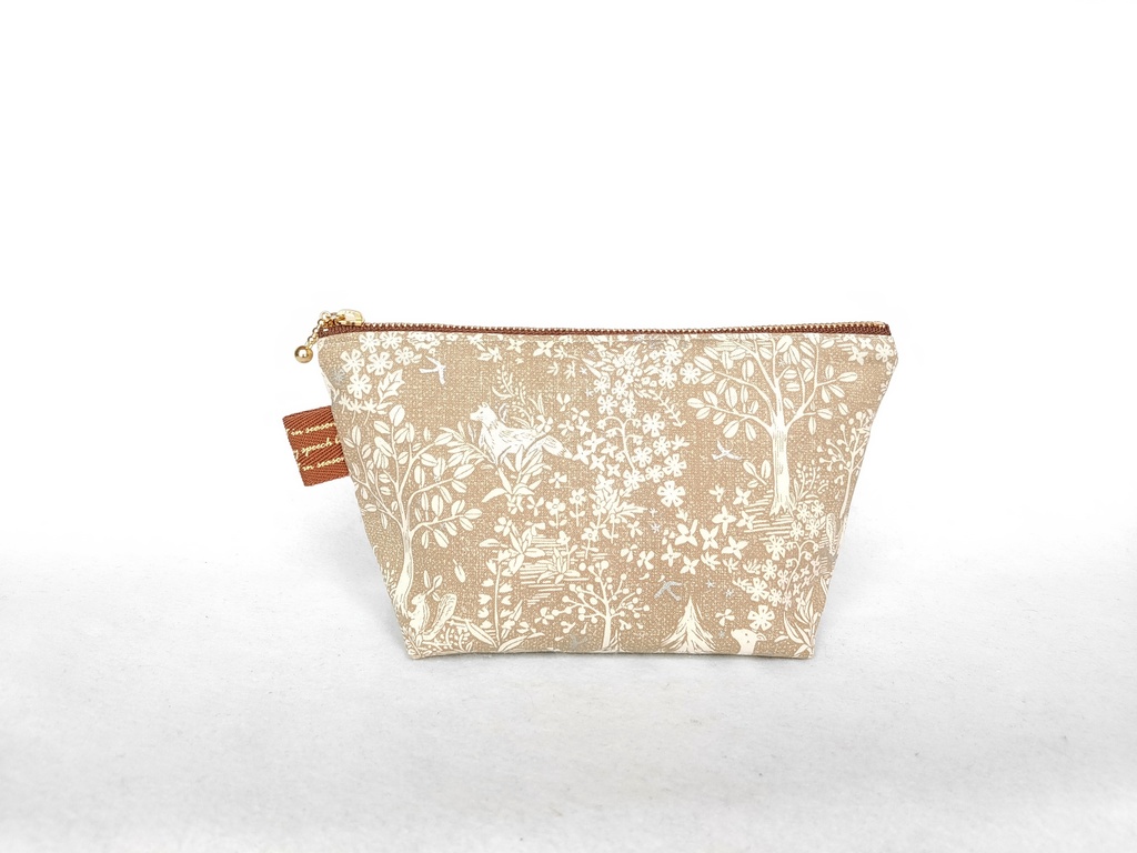 ファスナーポーチ(森の中・ベージュ)