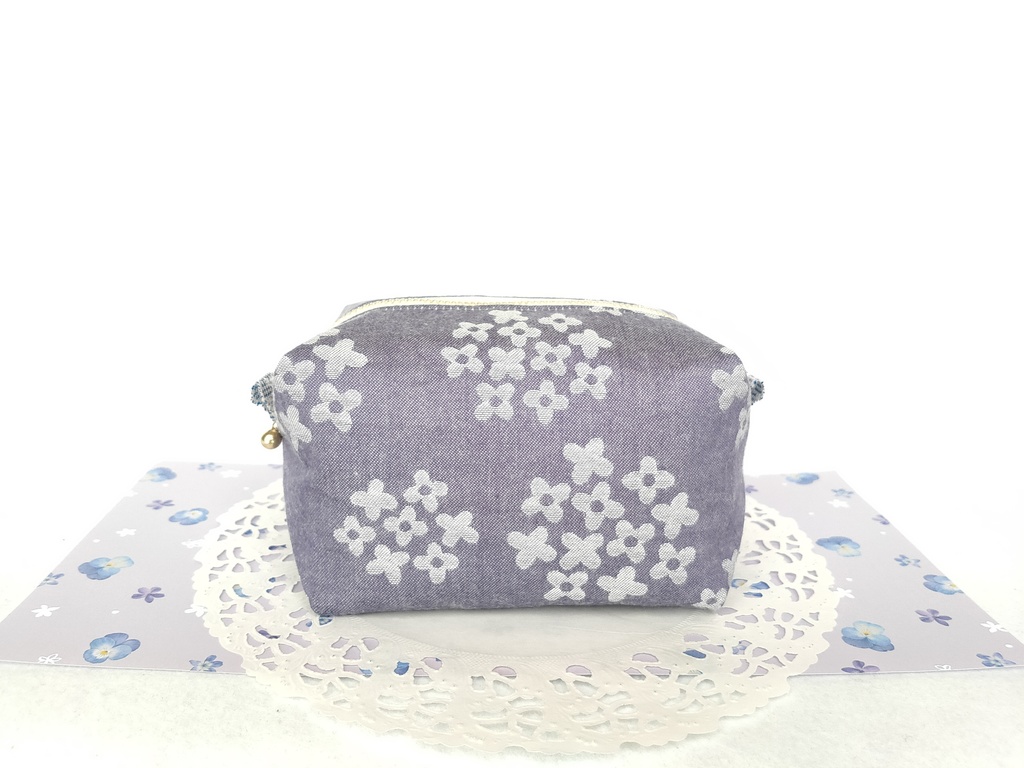 キャラメルポーチ(あじさい・パープル)