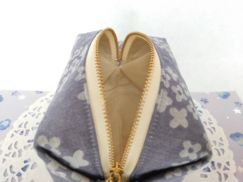 キャラメルポーチ(あじさい・パープル)