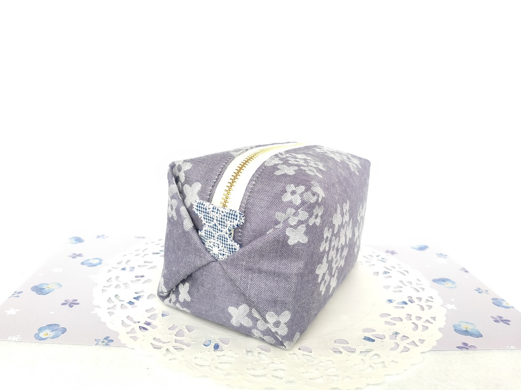 キャラメルポーチ(あじさい・パープル)