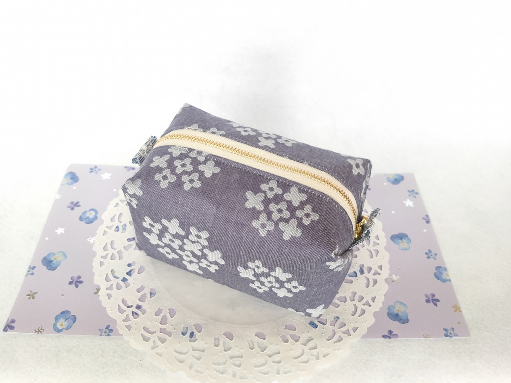 キャラメルポーチ(あじさい・パープル)