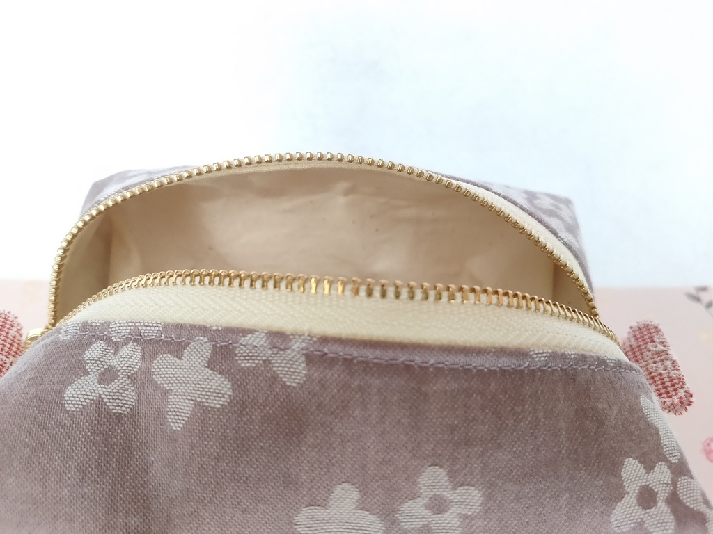 キャラメルポーチ(あじさい・オールドローズ くすみピンク)