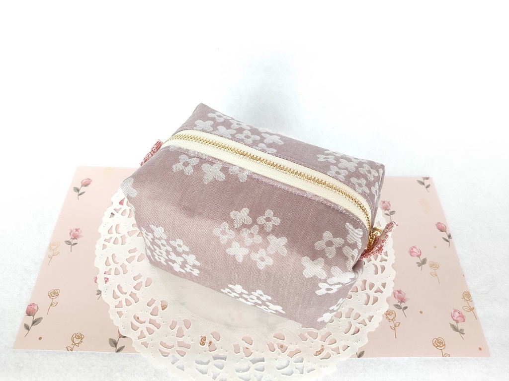 キャラメルポーチ(あじさい・オールドローズ くすみピンク)