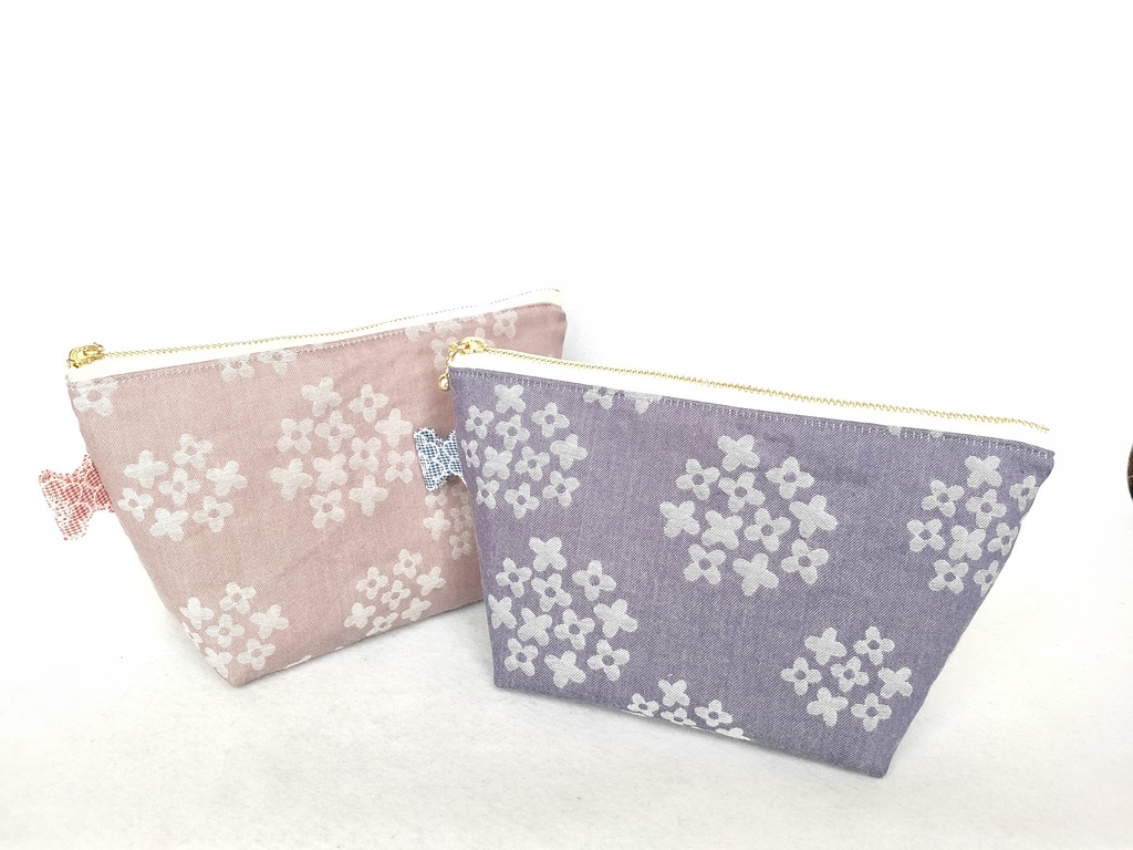 ファスナーポーチ(あじさい・パープル)