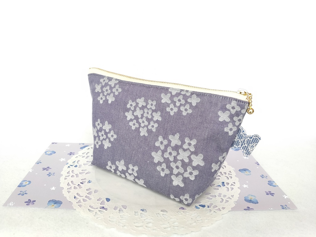 ファスナーポーチ(あじさい・パープル)