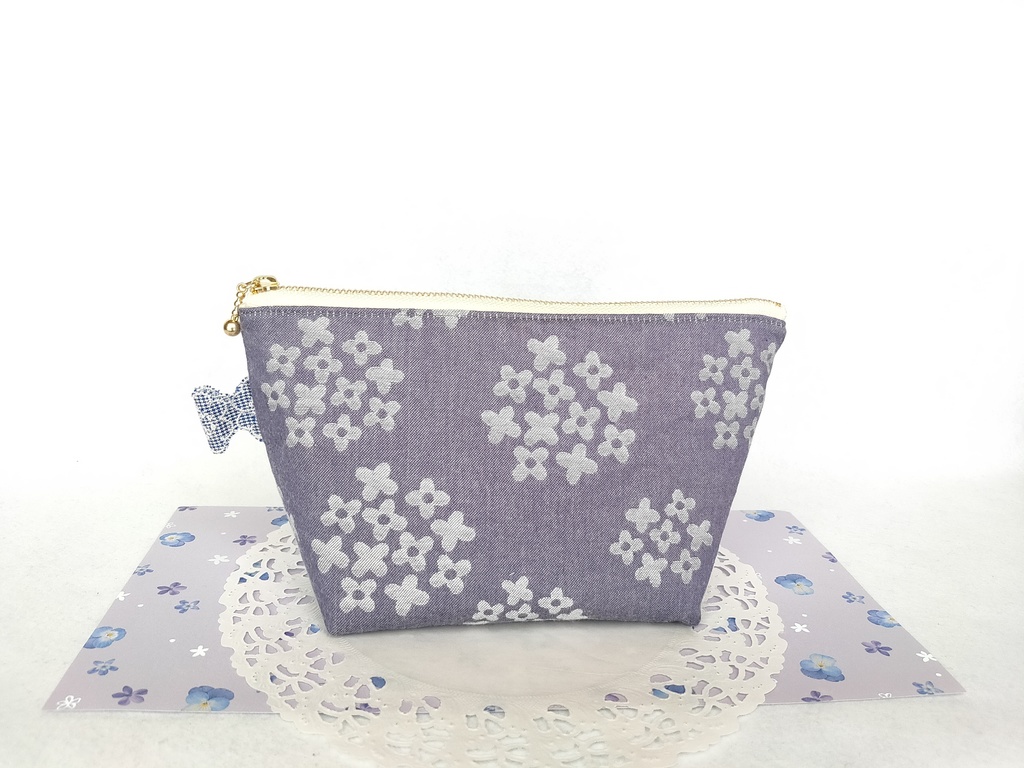 ファスナーポーチ(あじさい・パープル)