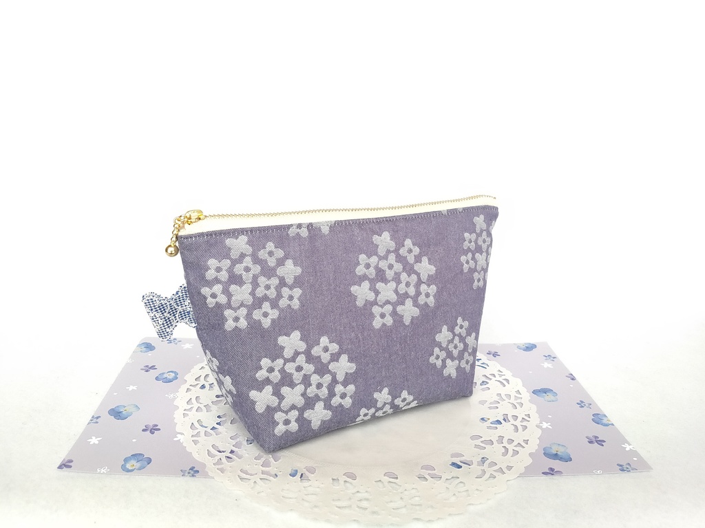 ファスナーポーチ(あじさい・パープル)