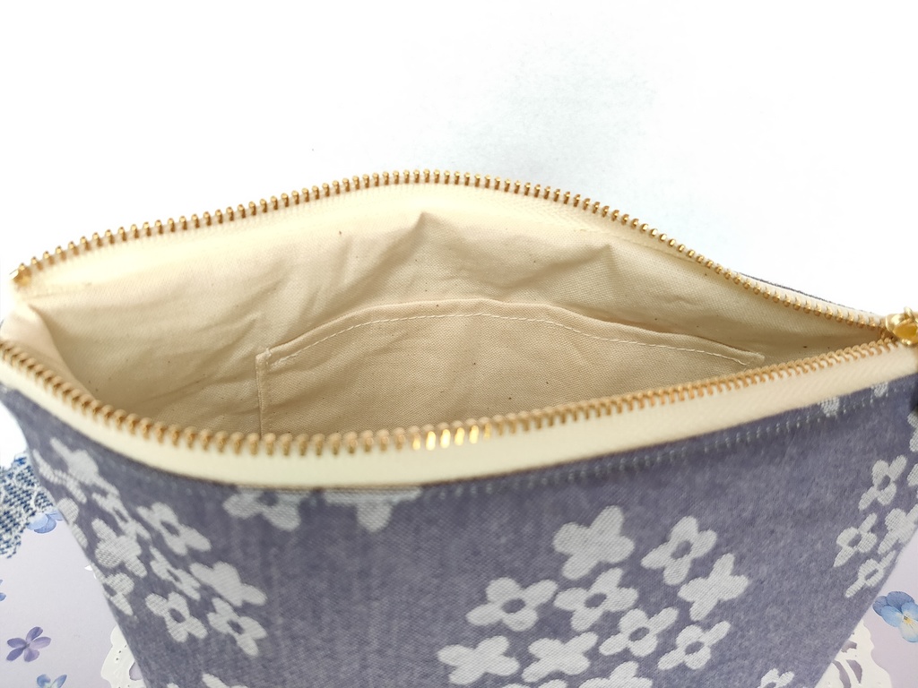 ファスナーポーチ(あじさい・パープル)