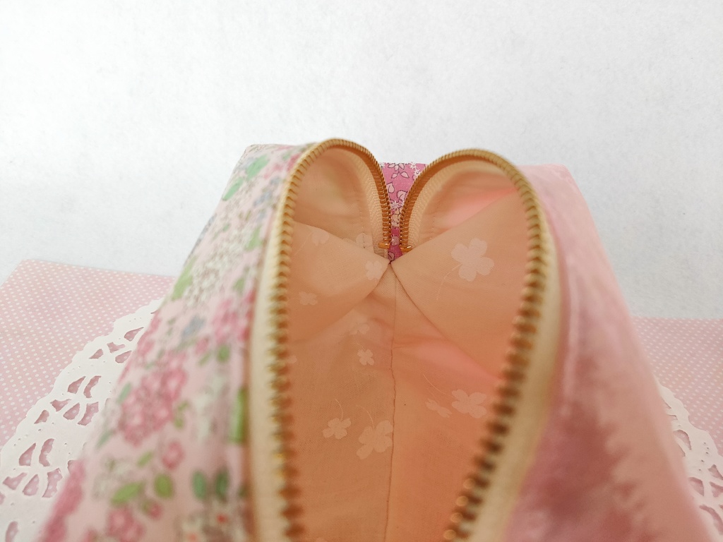 あじさいのキラキラ☆キャラメルポーチ(ピンク×ピンク)