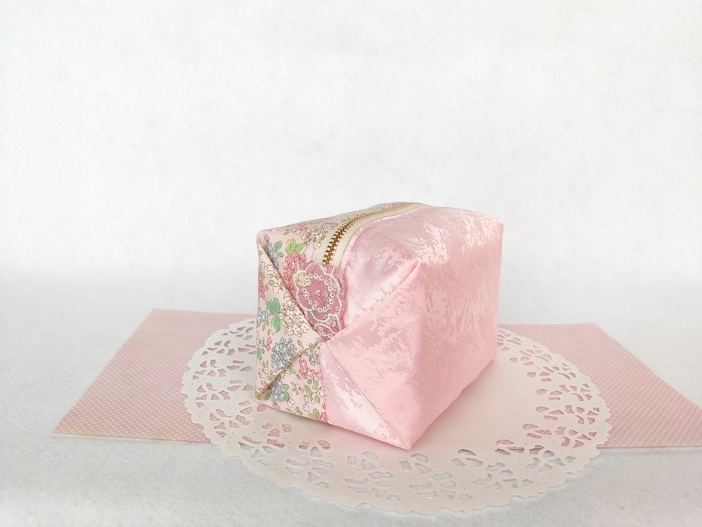 あじさいのキラキラ☆キャラメルポーチ(ピンク×ピンク)