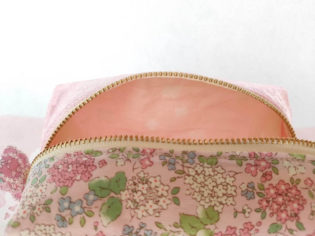 あじさいのキラキラ☆キャラメルポーチ(ピンク×ピンク)