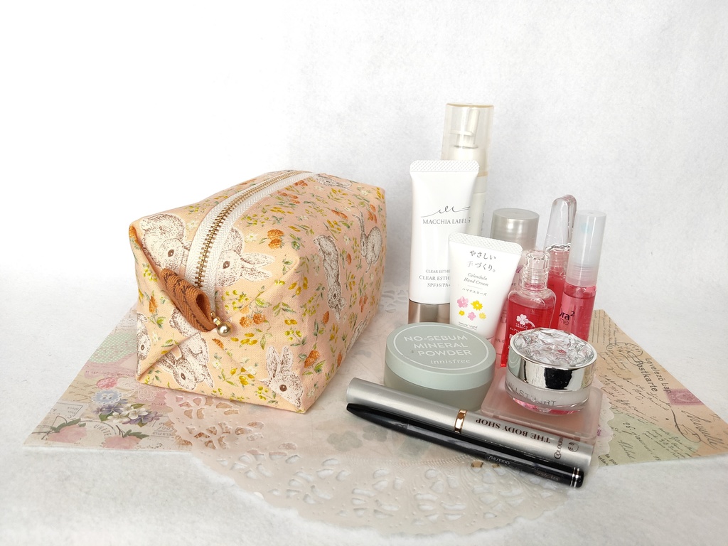 キャラメルポーチ(うさぎとラズベリー・イエロー)