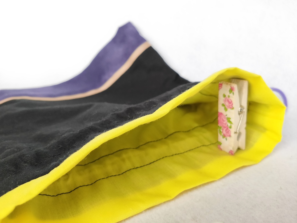 巾着・ミニポーチセット(ブラック&イエロー)