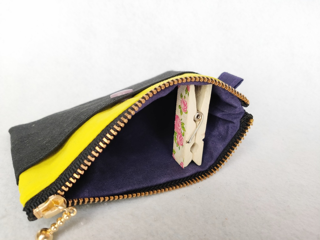 巾着・ミニポーチセット(ブラック&イエロー)