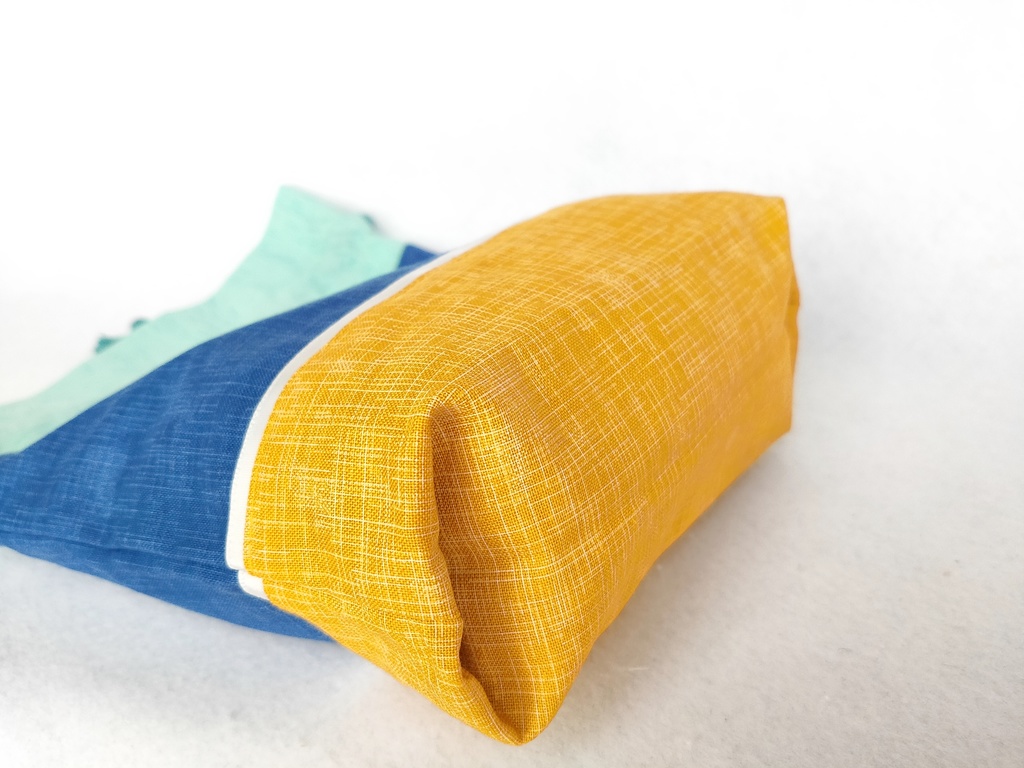 巾着・ミニポーチセット(ブルー&イエロー)