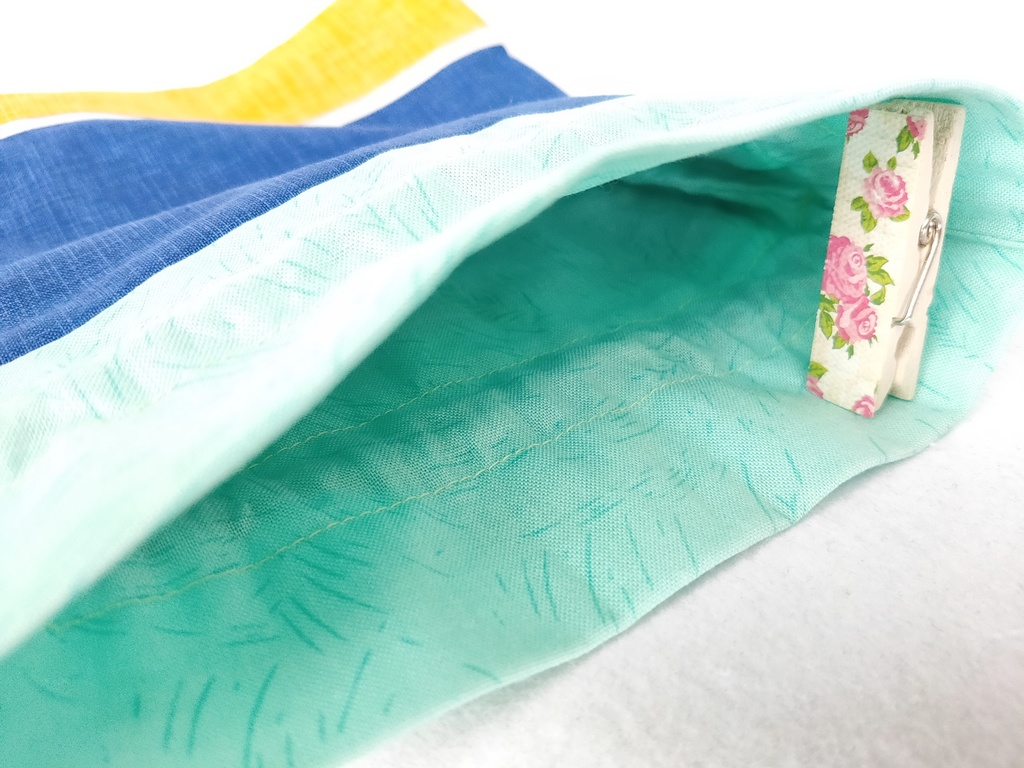 巾着・ミニポーチセット(ブルー&イエロー)