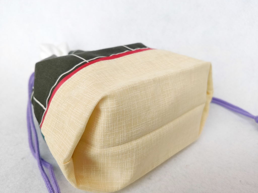 巾着・ミニポーチセット(ペンチェック&グリーン)