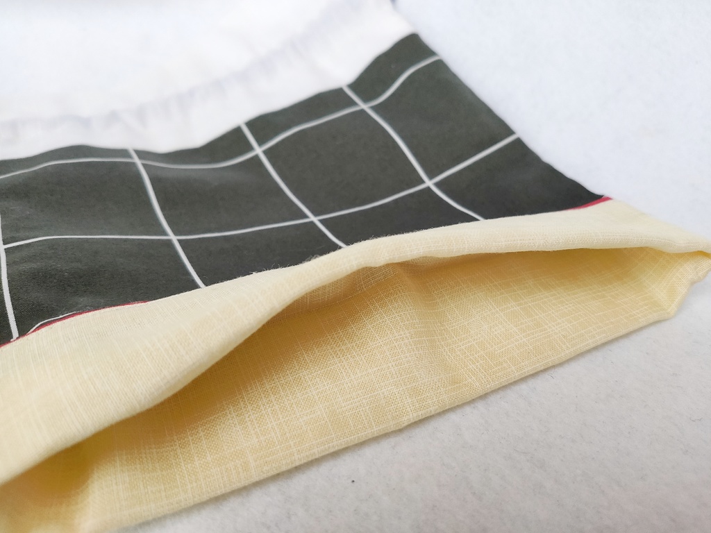 巾着・ミニポーチセット(ペンチェック&グリーン)