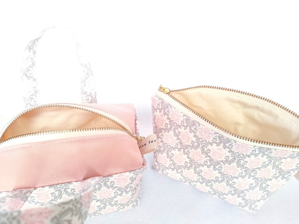 ポーチセット(ダマスク・ピンク)