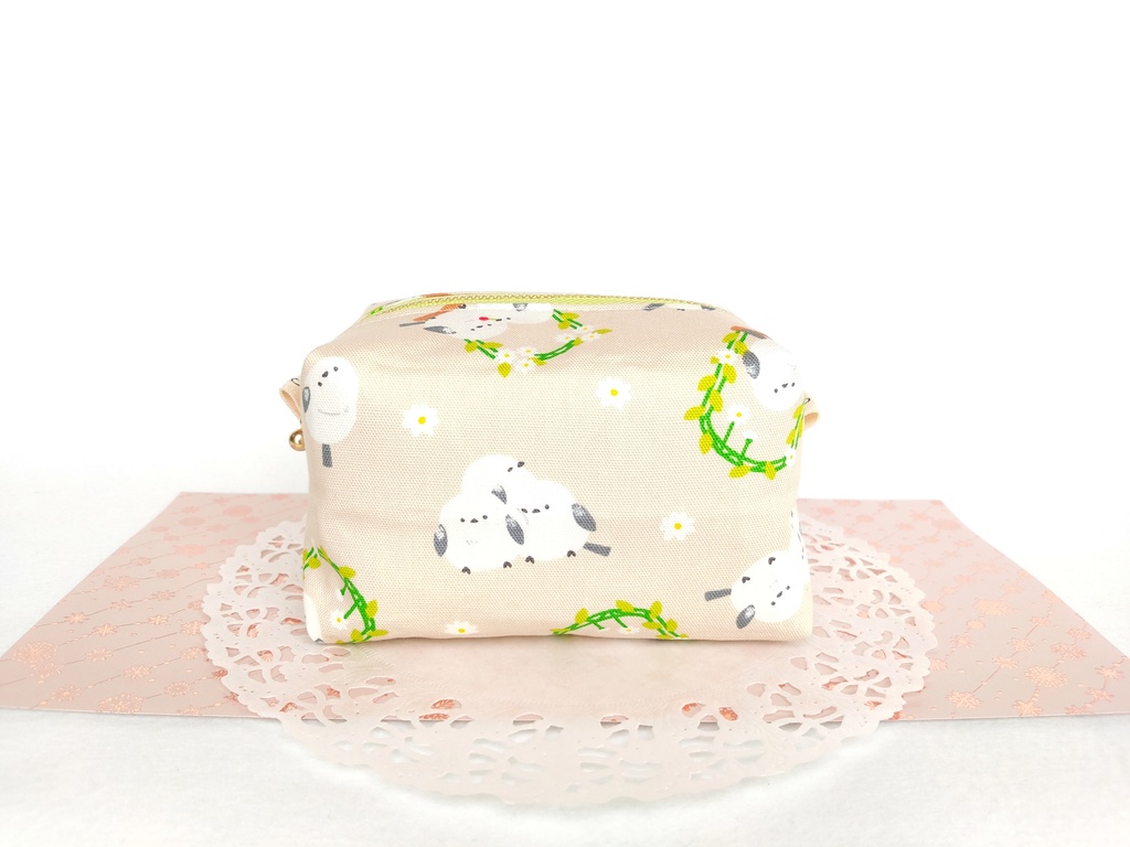 キャラメルポーチ(シマエナガと花ブランコ)